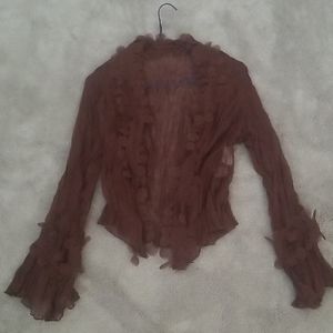 fancy brown cardigan